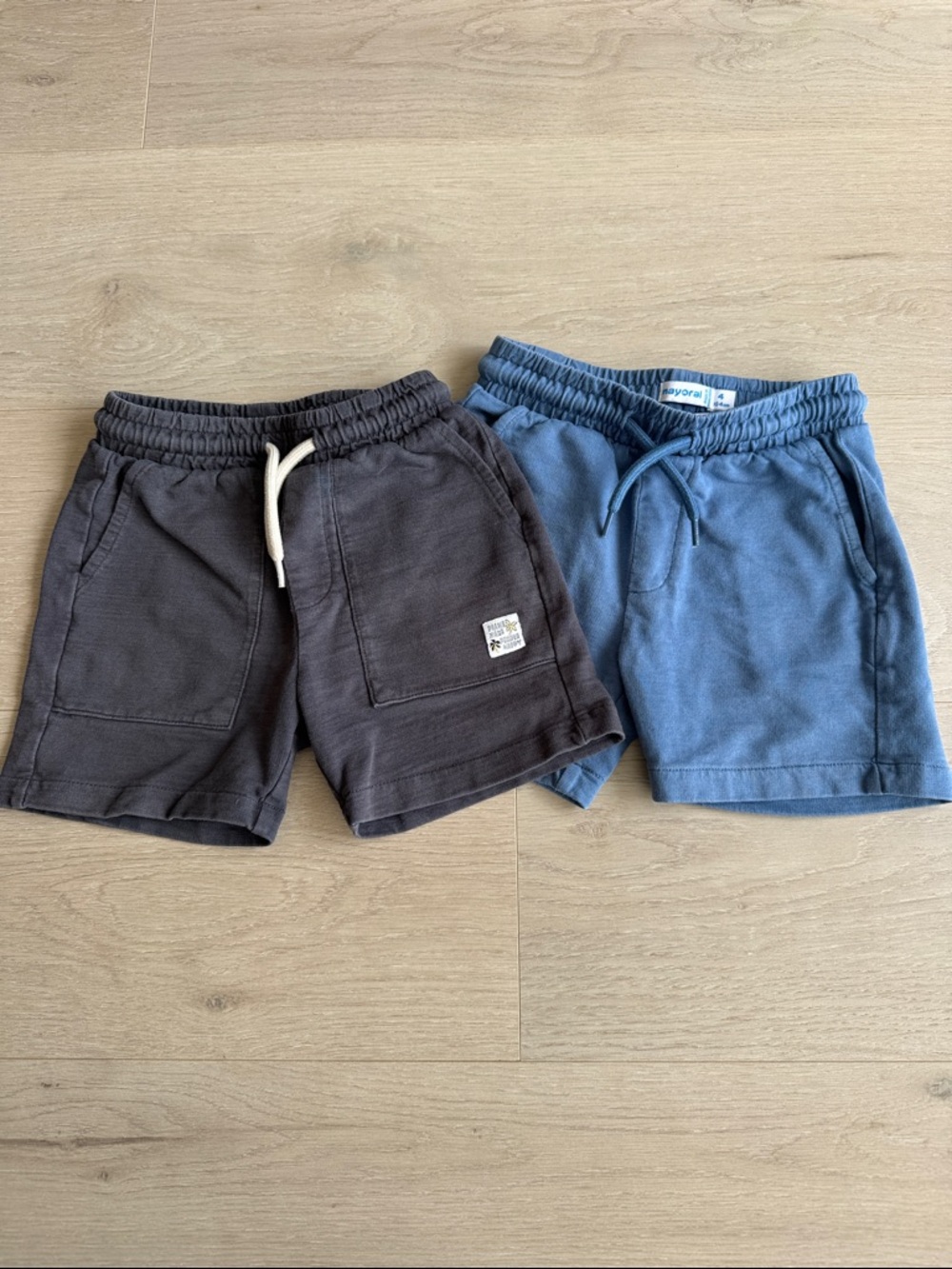 Mayoral Boys Pack: Charcoal Gray & Dusty Blue Shorts